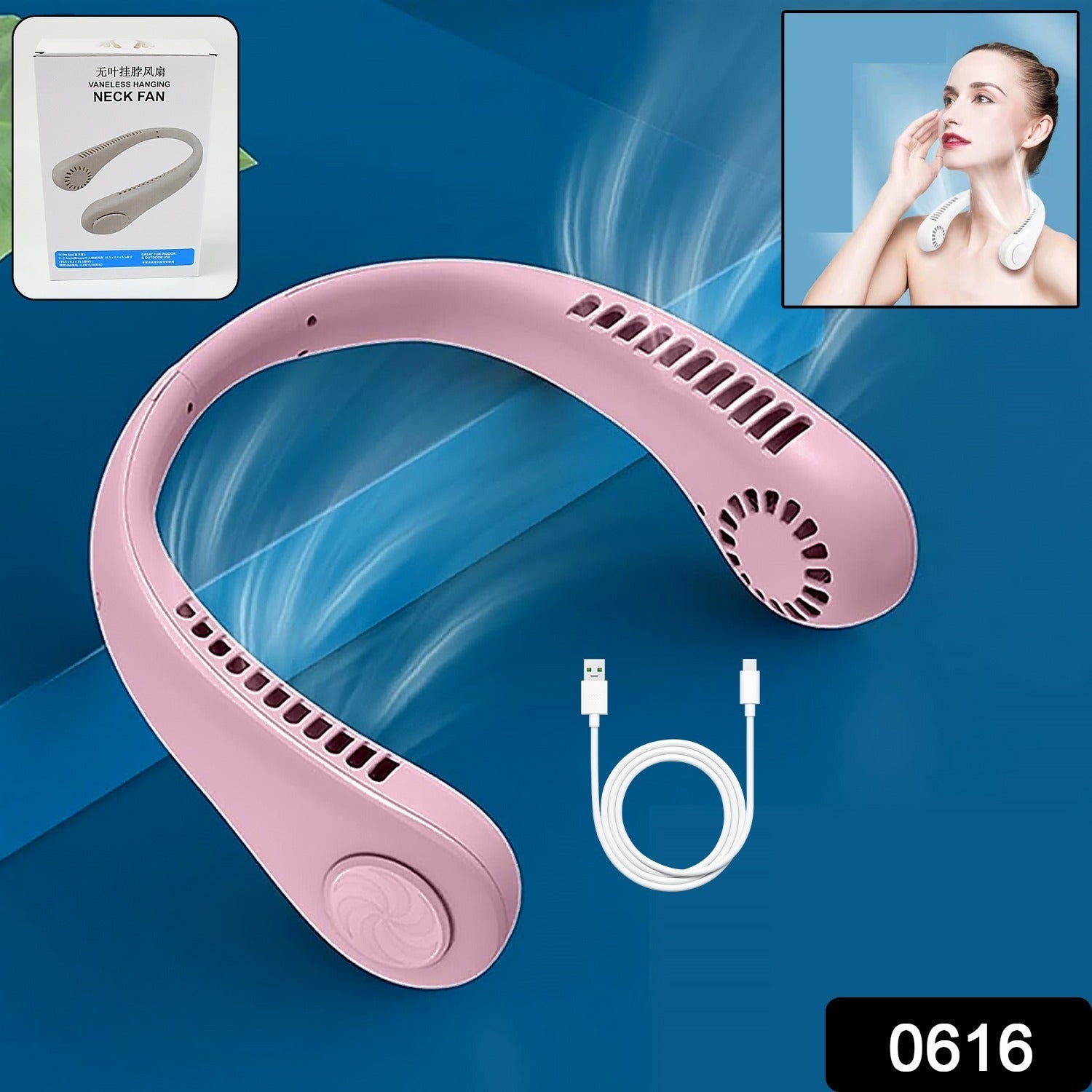 0616 Portable Neck Fan: Holiday Hands Free Bladeless Neck Fan, 360° Cooling Hanging Fan, USB Rechargeable Personal Neck Fan, Wearable Neck Fan Suitable for Traveling 0616 Portable Neck Fan: Holiday Hands Free Bladeless Neck Fan, 360° Cooling Hanging Fan, USB Rechargeable Personal Neck Fan, Wearable Neck Fan Suitable for Traveling